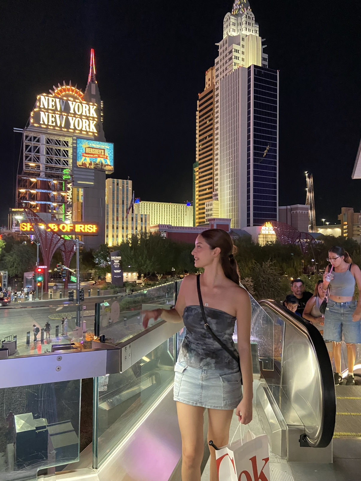 This is a photo of Lesly in Las Vegas infron of the New York New York Hotel
